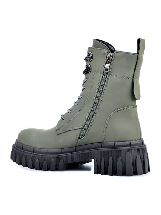 Stiefeletten Damen Khaki