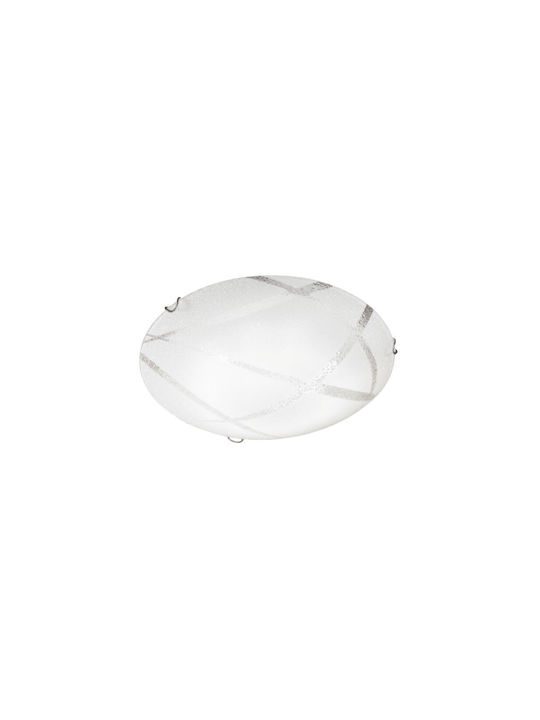 Fabas Luce Astros Classic Glass Ceiling Light with Integrated LED Silver