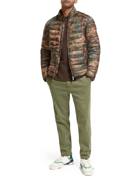 Scotch & Soda Men's Winter Puffer Jacket Green camouflage.