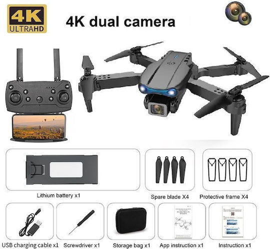 ToySky E99 K3 Drone Mini 2.4 GHz με 2K Κάμερα σε Μαύρο Χρώμα
