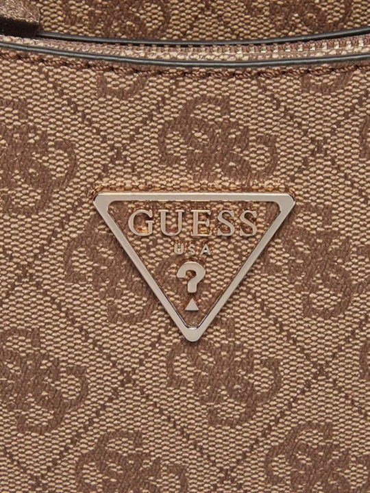 Guess Logo Γυναικεία Τσάντα Ώμου Καφέ