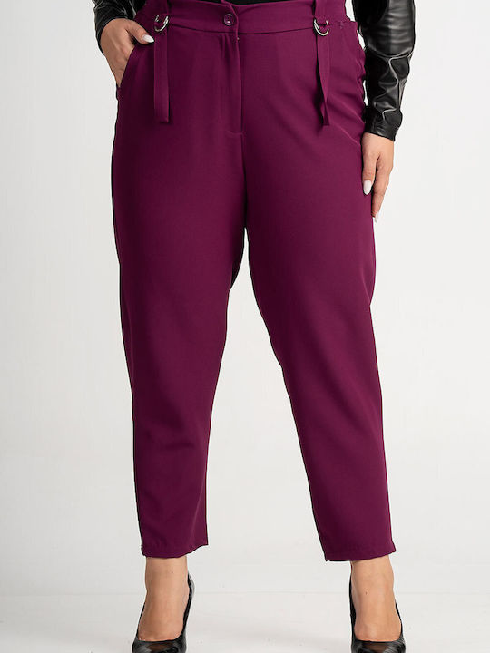 Lovesize Femei Tesatura Pantaloni cu Elastic Magenta