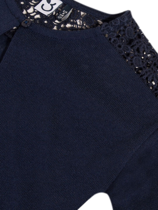 Kids Cardigan Knitted Navy Blue