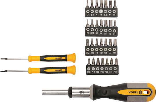 Vorel Screwdriver Ratchet with 31 Interchangeable Tips