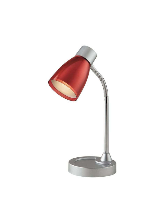 Fan Europe Arkimede Office Lamp with Flexible Arm for Socket E14 in Red Color