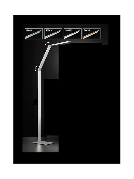 Fischer Honsel LED Floor Lamp H133xW17cm. Silver