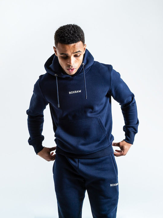 Boxraw Ανδρικό Φούτερ με Κουκούλα Navy