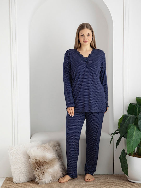 Baki Winter Damen Pyjama-Set Blue