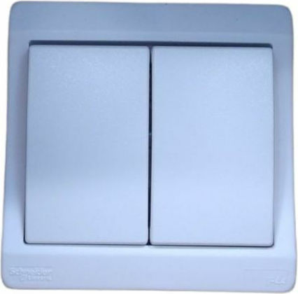 Schneider Electric Mureva Styl Waterproof Wall-mounted Double Switch with White Frame