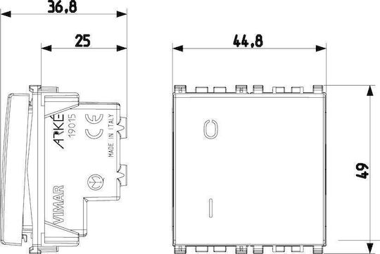 Vimar Vimar Recessed Wall Switch Basic Commands One-Way Without Frame White