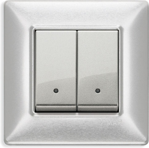 Vimar Plana Recessed Wall Switch Commands One-Way without Frame Silver