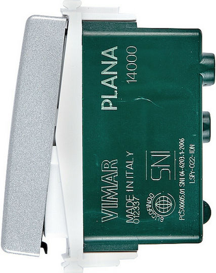 Vimar Plana Recessed Wall Switch Commands One-Way without Frame Silver
