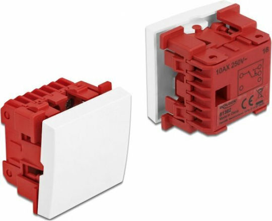 DeLock Easy 45 Recessed Wall Switch Lighting One-Way without Frame White