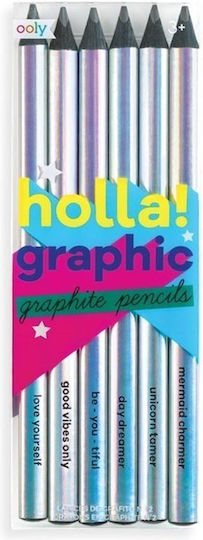 Ooly Holla! Graphic Graphite Σετ 6 Μολύβια B Ασημί