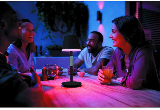 Philips Metal Table Lamp LED with Black Shade and Base