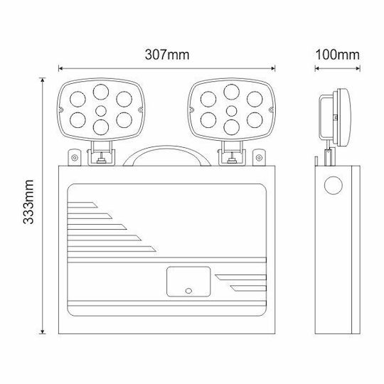 Olympia Electronics LED Notfall-Sicherheitsleuchte mit Batteriebetrieben GRL-37/180/WP 1Stück