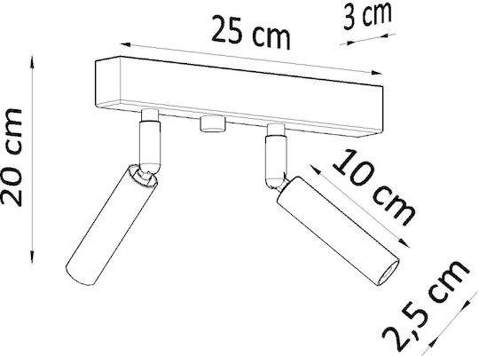 Sollux Eyetech 2 Doppel Spot mit Fassung G9 in Weiß Farbe