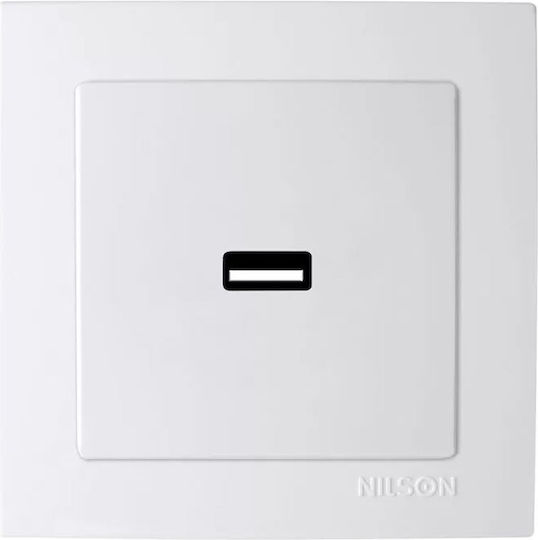 Geyer Nilson Priză Electrica Mortice cu 1 Priză USB Albă