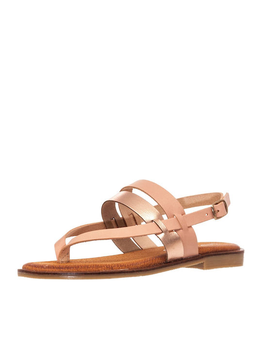 Liberitae Leather Women's Flat Sandals in Pink Color