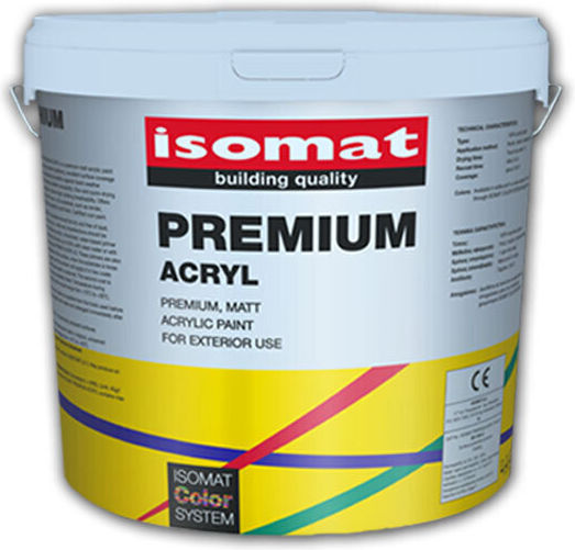 Isomat Acryl Plastic Acrilyc Paint for Exterior Use White 750ml