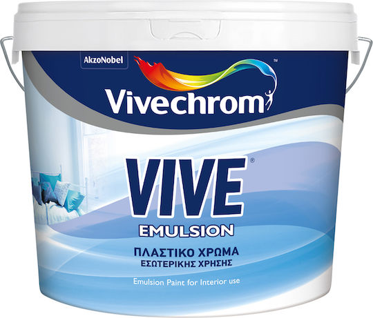 Vivechrom Vive Emulsion Βάση D Πλαστικό Χρώμα για Εσωτερική Χρήση Λευκό 750ml