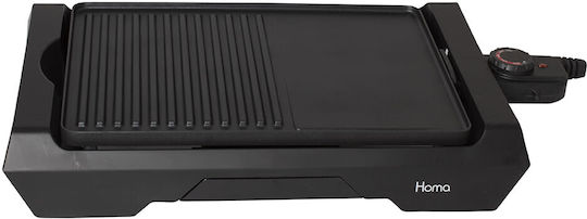 Homa Tabletop Electric Grill Smooth and Ribbed Plate 2000W with Adjustable Thermostat 36cmx25cmcm