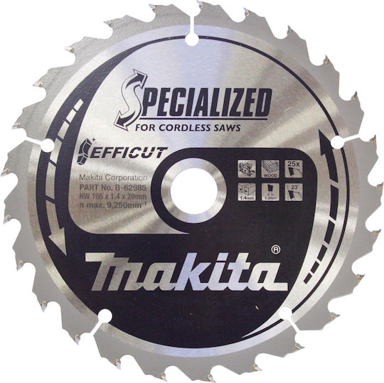 Makita Cutting Disc Wood Hole Diameter 165mm 1pcs