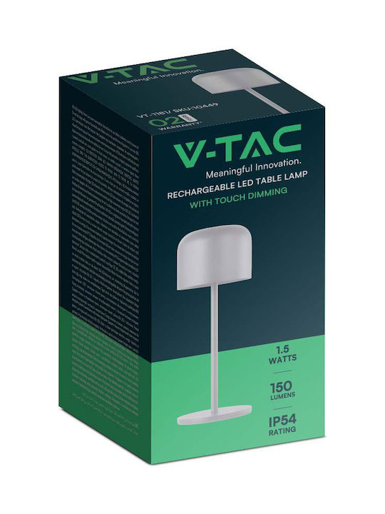 V-TAC Επιτραπέζιo Φωτιστικό LED Εξωτερικού Χώρου 1.5W με Φυσικό Λευκό Φως IP54 Λευκό