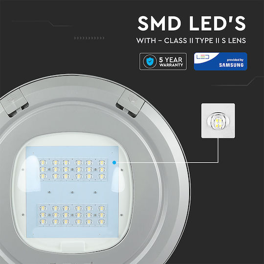 V-TAC Φωτιστικό Καμπάνα 100W Φυσικό Λευκό 13000lm με Ενσωματωμένο LED Μαύρο Ø52xΥ34.88cm