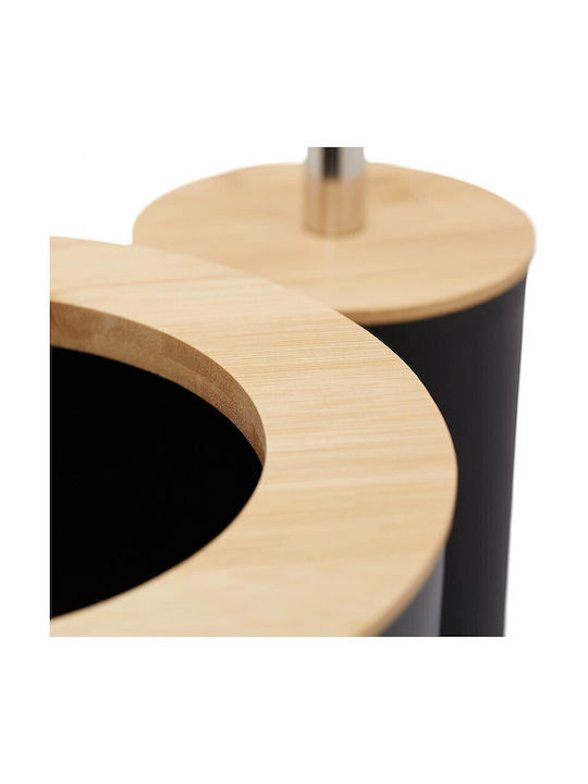 Relaxdays Set Accesorii Pentru Baie Din Plastic Negru 6 Bucăți