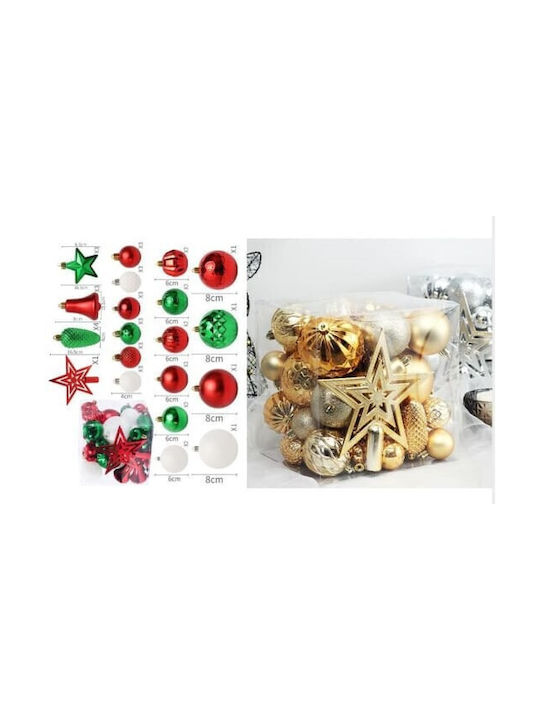 Christmas Ball Ornament Multicolour 45pcs