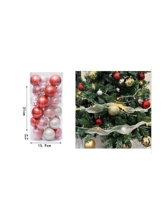 6cm Weihnachtshänger Kugel Ornament Rosa Set 30Stück