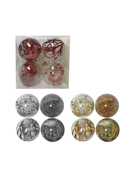 XMASfest 93-2525 Christmas Ball Ornament Gold 10x10cm 4pcs