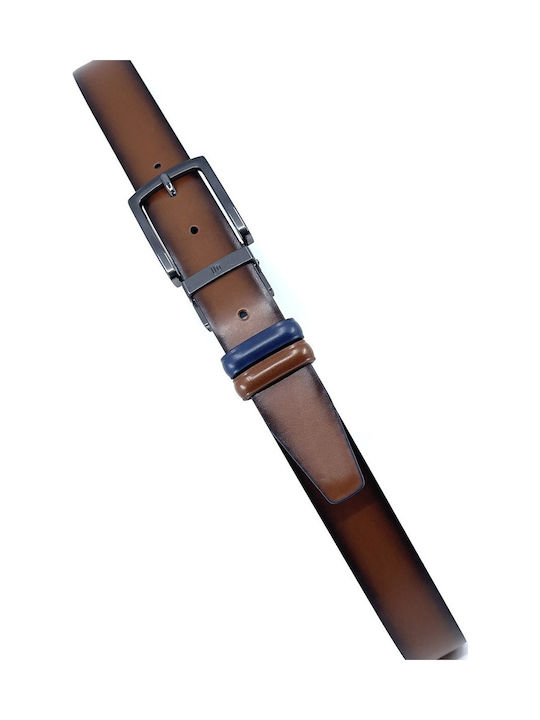 With Dark Nickel Buckle Men's Belt Leather Double Sided ABLUE-NICKEL