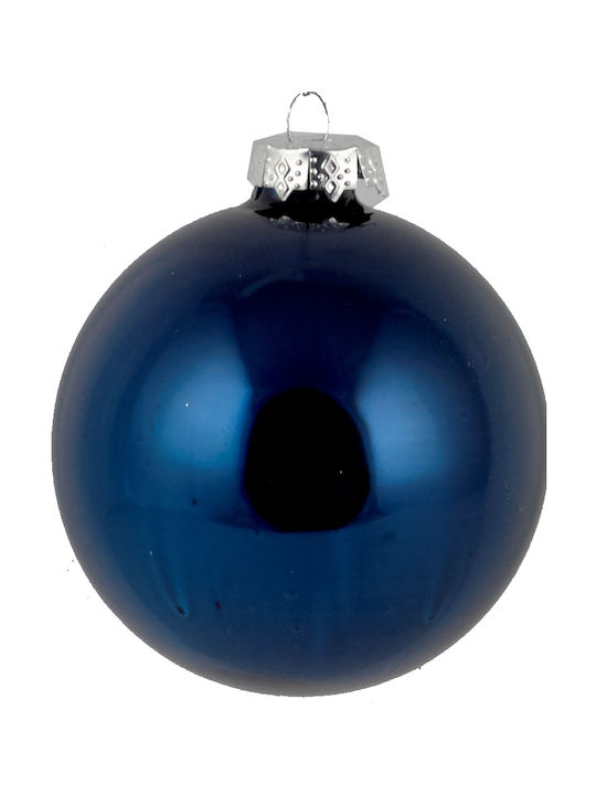 TnS Christmas Glass Ball Ornament Blue