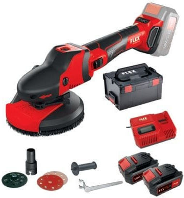 Flex SE 125 18.0-EC/5.0 Set Battery Powered Eccentric Sander 125mm Battery 18V 2x5Ah with Speed Control and with Suction System 504157