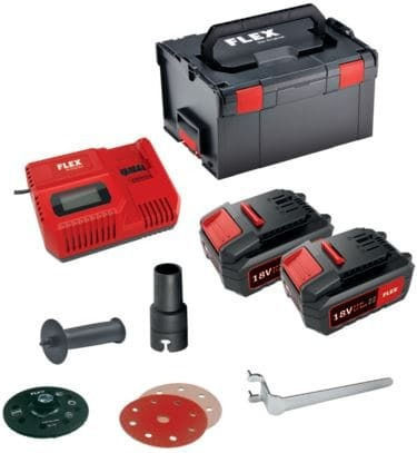 Flex SE 125 18.0-EC/5.0 Set Battery Powered Eccentric Sander 125mm Battery 18V 2x5Ah with Speed Control and with Suction System 504157