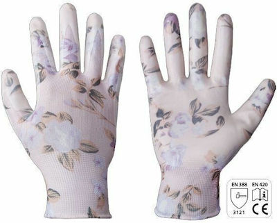 Bradas Nitrile Safety Gloves Garden Pink RWNF7