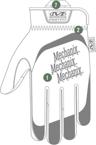 Mechanix Wear Fastfit Coyote L Gloves for Work Beige Synthetic Leather 1pcs