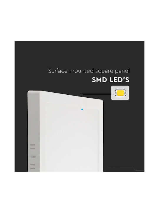 V-TAC Pătrat Metalic Spot Încorporat cu LED Integrat și Lumină Alb Cald Alb 12.08x12.08cm. 1buc