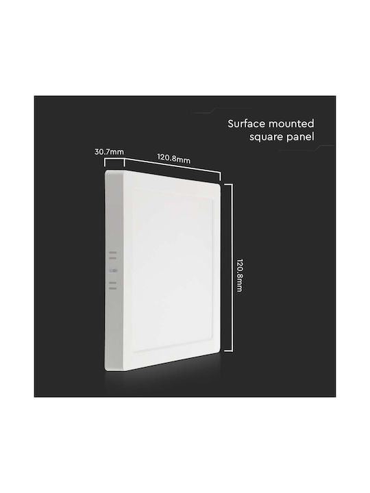 V-TAC Pătrat Metalic Spot Încorporat cu LED Integrat și Lumină Alb Cald Alb 12.08x12.08cm. 1buc