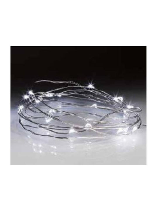 30 Lights LED 3m. Cold White Battery in String 1pcs