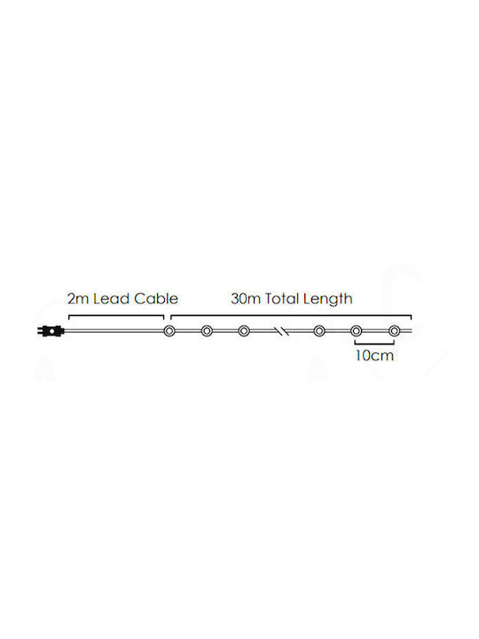 100 Lights LED 30m. Warm White in String Aca