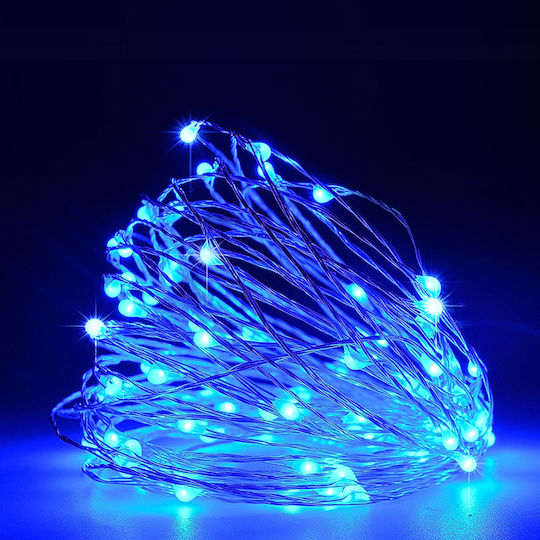 100 Λαμπάκια LED 10μ. Μπλε σε Σειρά