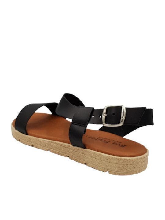 Women's Flat Sandals Anatomic with Strap in Black Color