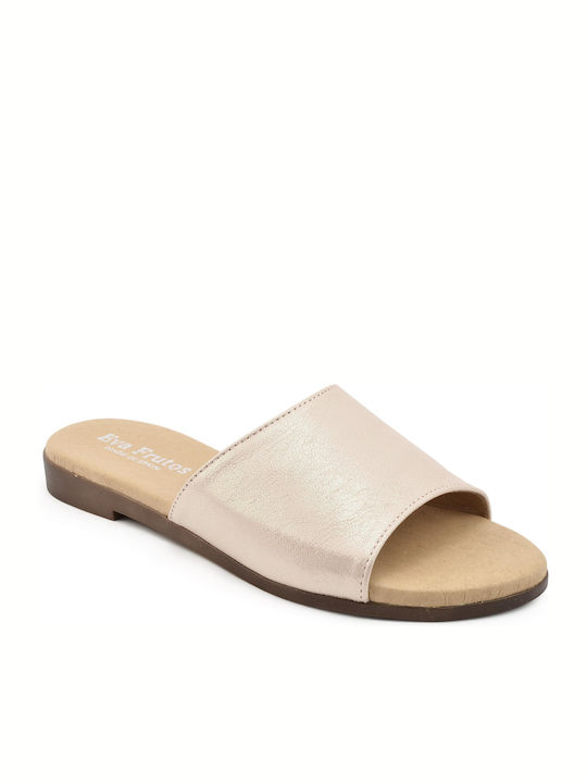 Leather Women's Flat Sandals in Pink Color