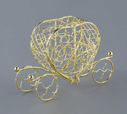 Metallic Decorative Element for Wedding Favors Metallic Carriage 7x4cm 10pcs (Various Designs or Colors)