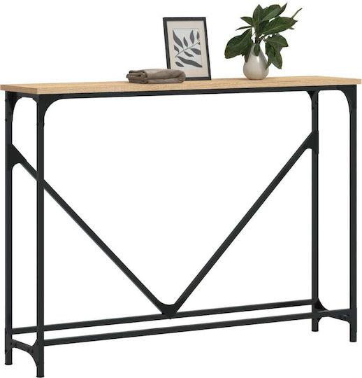 Console Table Wood & Metal Sonoma Oak L102xW22.5xH75cm