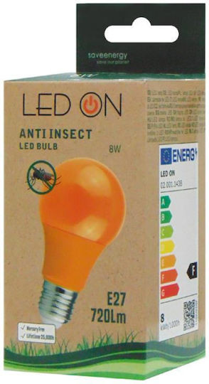 Led On RLX Λάμπα Εντομοαπωθητική 8W για Ντουί E27 10τμχ
