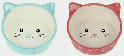 Happypet Polka Cat Ceramic Cat Bowl for Food & Water Pink 300ml 15cm